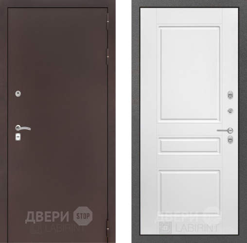 Дверь Лабиринт (LABIRINT) Classic антик медь 03 Белый софт в Сергиев Посад