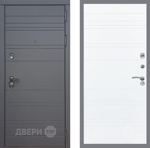 Входная металлическая Дверь Рекс (REX) 14 силк титан Line Силк Сноу в Сергиев Посад